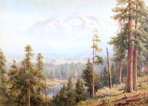 Shasta - lumipilviä, Kalifornia, n.1910 (akvarelli) tekijältä Henry Sutton Palmer