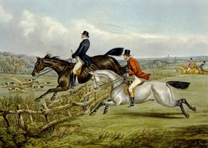 Jumping, levy The Right and The Wrong Sortista, Fores Hunting Sketchesissä, kaiverrus John Harris tekijältä Henry Thomas (after) Alken