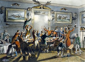 The Toast, teoksesta "Foxhunting", kaiverrus Thomas Sutherland (1785-1838) (väri litho)