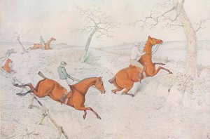 Estejuoksu: Syvän rotkon ylitys, joka on vaarallinen ohittaa, 1827 tekijältä Henry Thomas Alken