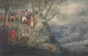 C.J. Apperleyn (”Nimrod”) kuvitus teokseen ”The Life of a Sportsman”: ”Yökuva Sir Thomas Mostynin seurassa” tekijältä Henry Thomas Alken