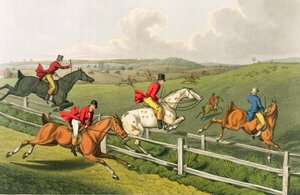 Fox Hunting, akvatintoi I. Clark, pub. kirjoittanut Thomas McLean, 1820 (akvatinta)
