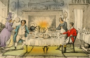 Mr Jorrocks Hunt Breakfast: kauhea yllätys, 1838 tekijältä Henry Thomas Alken