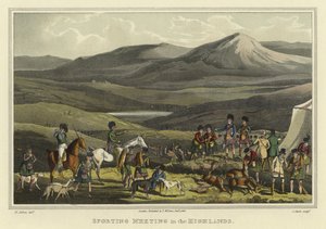 Urheilukokous ylämailla (chromolitho) tekijältä Henry Thomas Alken