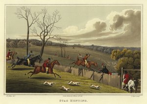 Polttarien metsästys (chromolitho) tekijältä Henry Thomas Alken