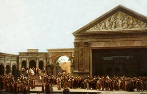 Pelaajat lavalla Oberammergau Passion Play -elokuvassa, 1922.