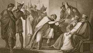 Edward II luopumassa kruunustaan, kaiverrettu Schiavonelli, kuvitus David Humen Englannin historiasta, pub. R. Bowyer, Lontoo, 1812 tekijältä Henry Tresham