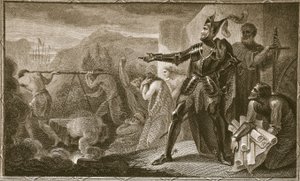 Edward I poistamassa kiveä Sconesta, kaivertanut Neagle, kuvitus David Humen "Englannin historiasta", pub. R. Bowyer, Lontoo, 1812