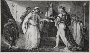 Henry Ensimmäisen avioliitto, kaiverrettu Delatre, kuvitus David Humen "Englannin historiasta", pub. R. Bowyer, Lontoo, 1812