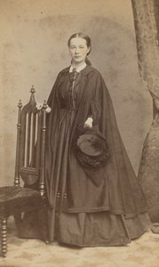 Carte-de-visit-muotokuva Carrie N. Lacysta, 1865.
