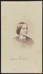 Carte-de-visite -muotokuva rouvasta Bowen, 1866.