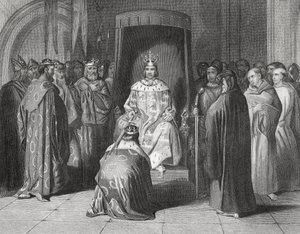 Kuningas Richard II ryösti Connaughtin, Ulsterin, Thomondin ja Leinsterin kuninkaat vuonna 1394, Thomas Wrightin "Irlannin historia", julkaistu noin 1854