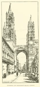 Katedraali ja Arkkipiispan palatsi, Palermo (kaiverrus) tekijältä Henry William Brewer