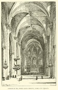 Sta Maria Sopra Minervan kirkko, Rooma (kaiverrus) tekijältä Henry William Brewer