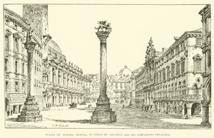 Piazza dei Signori, Vicenza, jossa Pyhä Ignatius ja hänen toverinsa saarnasivat (kaiverrus) tekijältä Henry William Brewer