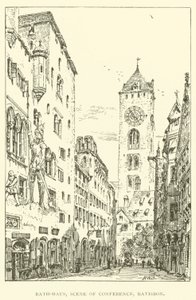 Rath-Haus, konferenssipaikka, Ratisbon (kaiverrus) tekijältä Henry William Brewer