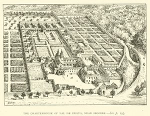 Val de Criston charterhouse lähellä Segorbea (kaiverrus) tekijältä Henry William Brewer