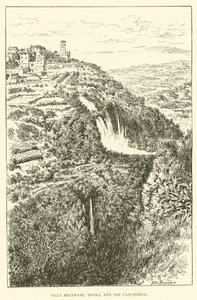 Villa Mecenate, Tivoli ja Cascatelle (kaiverrus) tekijältä Henry William Brewer
