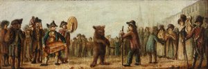 Tanssiva karhu (öljy kankaalle) tekijältä Henry William Bunbury