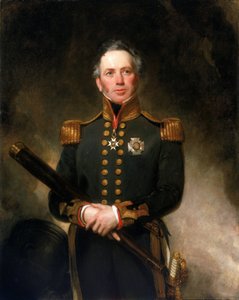 Muotokuva kontra-amiraali Sir Edward Bracesta (n. 1769-1843), joka kunnostautui Britannian laivastossa Välimeren rintamilla Ranskan (1792-1802) ja Napoleonin (1803-1815) vallankumoussotien aikana. tekijältä Henry William Pickersgill