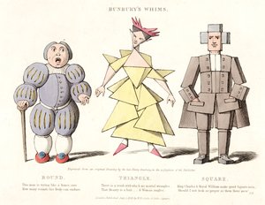 Pyöreä, kolmio ja neliö, Bunburys Whims, 1828 tekijältä Henry William after Bunbury