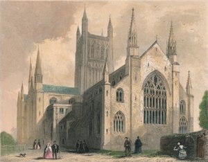 Worcesterin katedraali, North West View, 1836