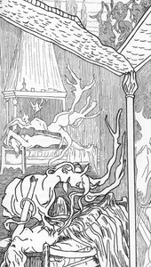 Inkubit (enkelit dechuivat himosta, tulevat demoneiksi ja pyrkivät nauttimaan naisista, kun he unelmoivat tai nukkuvat) ja succubit (naispuoliset demonit, jotka nauttivat miehistä unissaan) (incubus ja succubus) Henry de Malvostin piirustus Jules Boisin "S tekijältä Henry de Malvost
