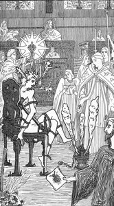 Esitys manaamisseremoniasta Henry de Malvostin piirustus Jules Bois