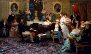 Chopin soittaa pianoa Prince Radziwills Salonissa, 1887