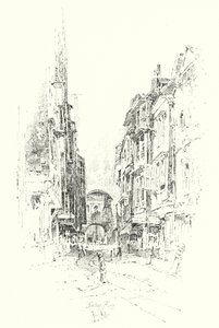 Butcher Row, Lontoo (litho) tekijältä Herbert (after) Railton