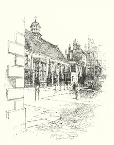 Coney Court, Grays Inn, vuonna 1780 (litho) tekijältä Herbert (after) Railton
