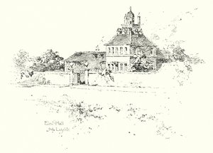 Elral Hall, lähellä Lichfieldiä (litho) tekijältä Herbert (after) Railton
