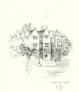 Kettel Hall, Oxford (litho) tekijältä Herbert (after) Railton