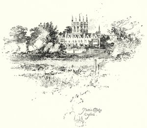 Merton College, Oxford (litho) tekijältä Herbert (after) Railton