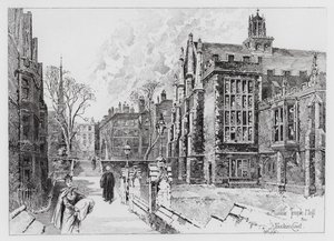Middle Temple Hall ja Fountain Court (kaiverrus)