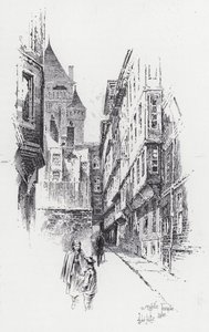 Middle Temple Lane (kaiverrus) tekijältä Herbert (after) Railton