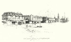 Old London Bridge, Pyhän Olaven kirkosta tekijältä Herbert (after) Railton