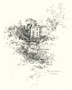 Kitty Cliven asuinpaikka, Twickenham, Lontoo (litho) tekijältä Herbert (after) Railton