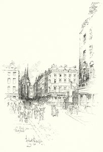 Pyhän Paavalin katedraali, Lontoon Fleet Streetiltä (litho) tekijältä Herbert (after) Railton