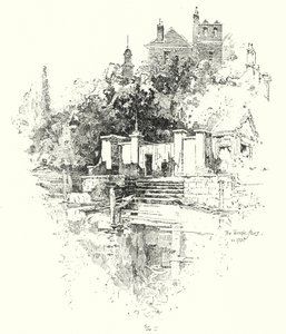 The Temple Stairs, Lontoo, vuonna 1790 (litho) tekijältä Herbert (after) Railton