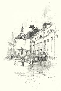 Thrales Brewery, Southwark, Lontoo (litho) tekijältä Herbert (after) Railton