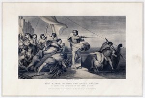 Kuningas Alfred yllyttää anglosakseja torjumaan tanskalaisten hyökkäystä, 896, c1847