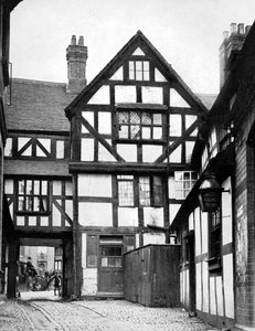 Unicorn Innin sisäpiha, Shrewsbury, Shropshire, Englanti, 1924-1926