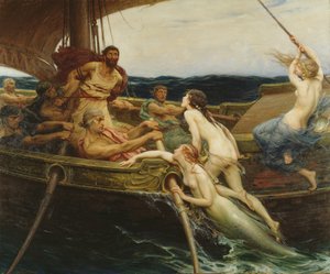 Odysseus ja seireenit tekijältä Herbert James Draper