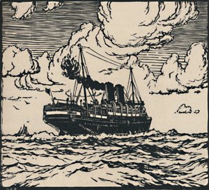 Höyrylaiva merellä, 1919 tekijältä Herbert Kerr Rooke