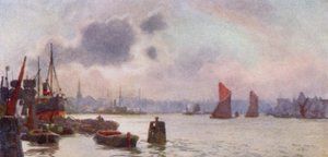 Lavender Wharf (väri litho) tekijältä Herbert Menzies (after) Marshall