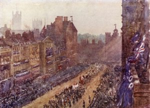 Kuningatar Victorian hautajaiset 2. helmikuuta 1901 (värilitho)