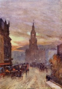 St Mary-le-Strand (väri litho)