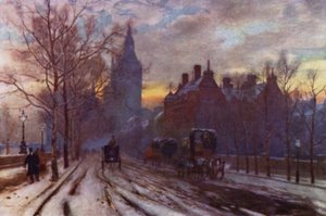 Westminster Embankment (väri litho)
