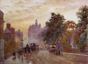 Hyde Park Cornerista länteen (väri litho) tekijältä Herbert Menzies (after) Marshall